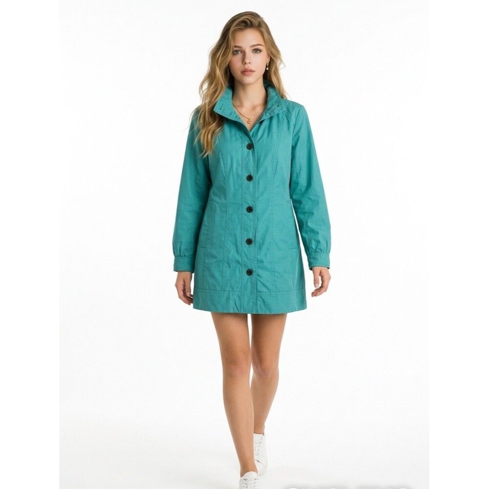 Marc New York Womens Trench Jacket Coat Green Size M - Picture 14 of 16